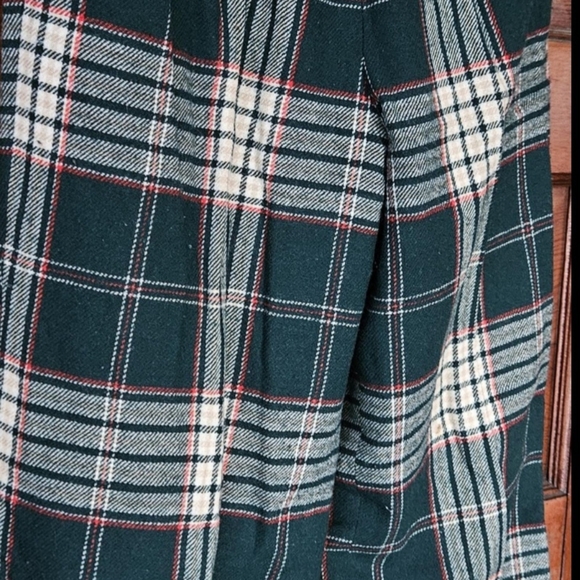 Vintage Pendleton, Size 8, Wool, Plaid, Green White And Red Pants, Wide Leg - Picture 5 of 14